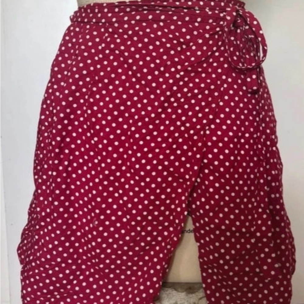 Somedays Lovin Red Polka Dot Wrap Skirt